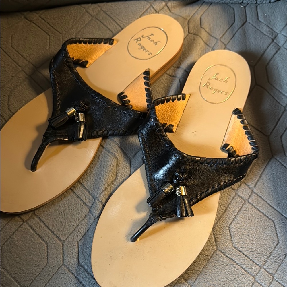 Jack Rogers Black and Tan Sandals